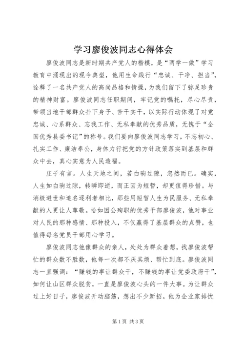 学习廖俊波同志心得体会 (3).docx