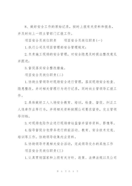 项目安全员岗位职责.docx