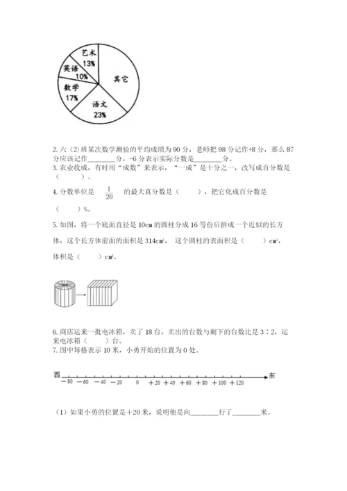 小学六年级下册数学期末卷精品带答案.docx