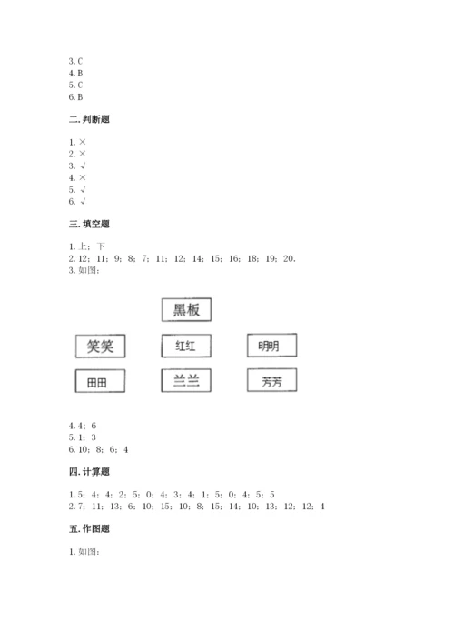 人教版一年级上册数学期末测试卷附答案（黄金题型）.docx