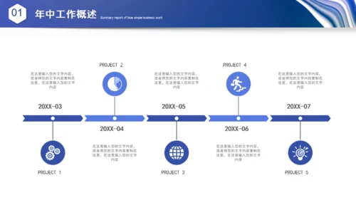 波纹科技风年中总结汇报通用PPT模板