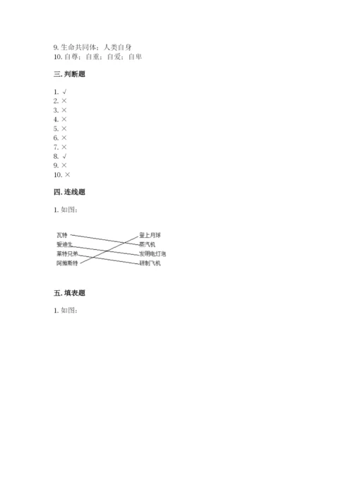 部编版六年级下册道德与法治期末测试卷及参考答案（完整版）.docx