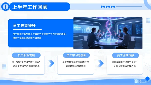 蓝青色商务风医疗人员年中总结