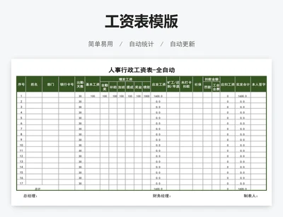 工资表模版