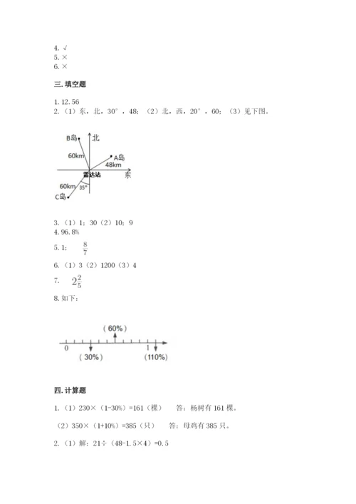 人教版六年级上册数学期末测试卷（夺分金卷）.docx