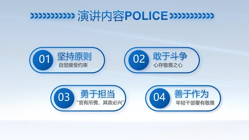 蓝色大气公安警察简介动态PPT