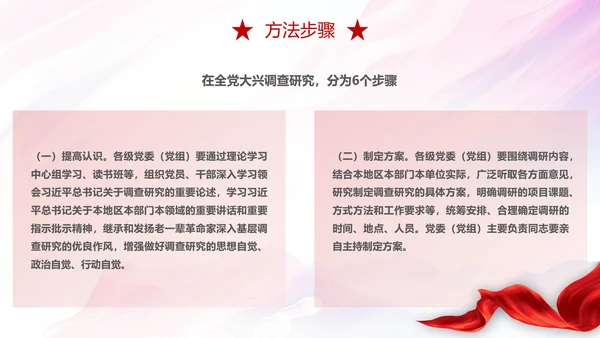 红色简约大气关于在全党大兴调查研究的工作方案主题PPT模板党建