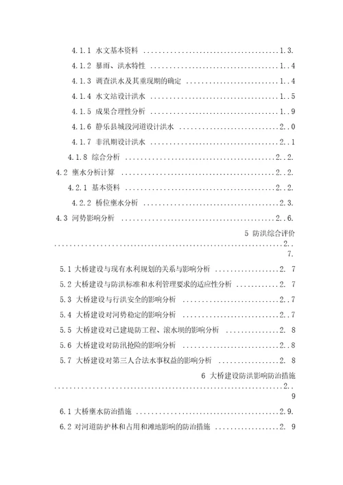 某迎新大桥防洪影响评价报告