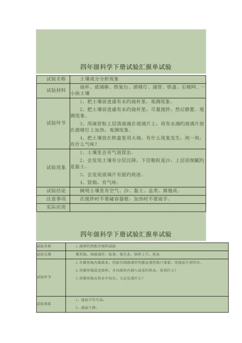 2023年四年级科学下册实验报告单实验.docx