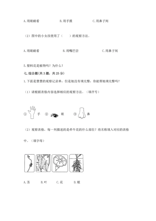 教科版一年级上册科学期末测试卷及参考答案【典型题】.docx