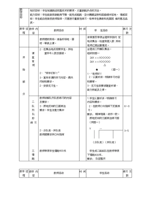 初三体育课教案全集