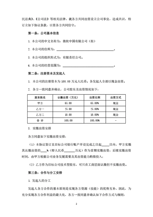 有限公司之发起人协议（律师拟定详细版）
