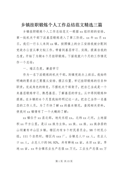 乡镇挂职锻炼个人工作总结范文精选三篇.docx