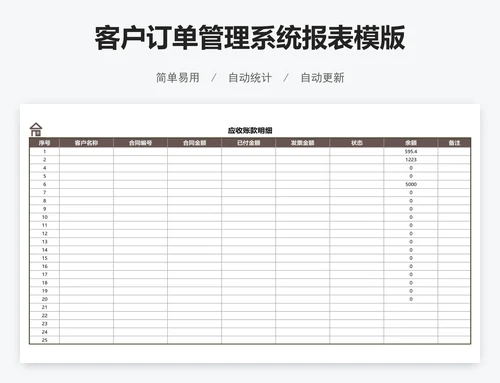 客户订单管理系统报表模版