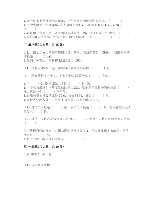 开封市顺河回族区六年级下册数学期末测试卷精品.docx
