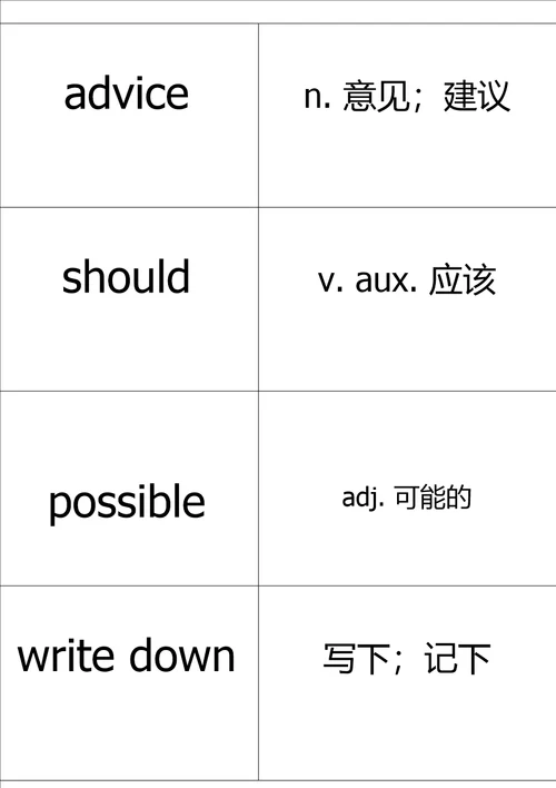 八上完整单词表