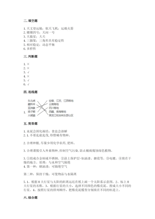 教科版六年级下册科学期末测试卷精品【含答案】.docx