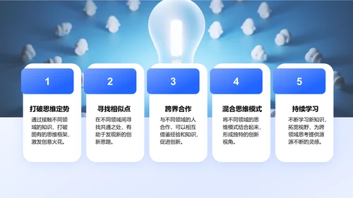 蓝色3D风团队创意与创新思维激发PPT模板