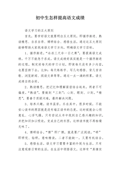 初中生怎样提高语文成绩.docx