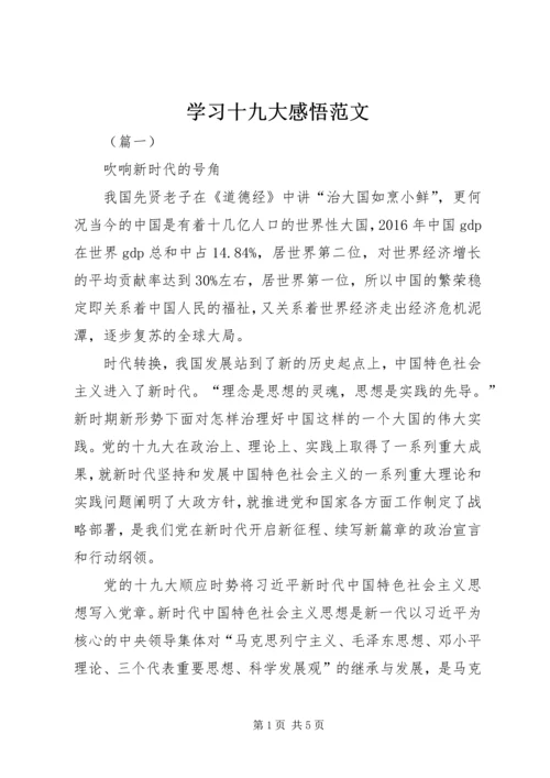 学习十九大感悟范文.docx