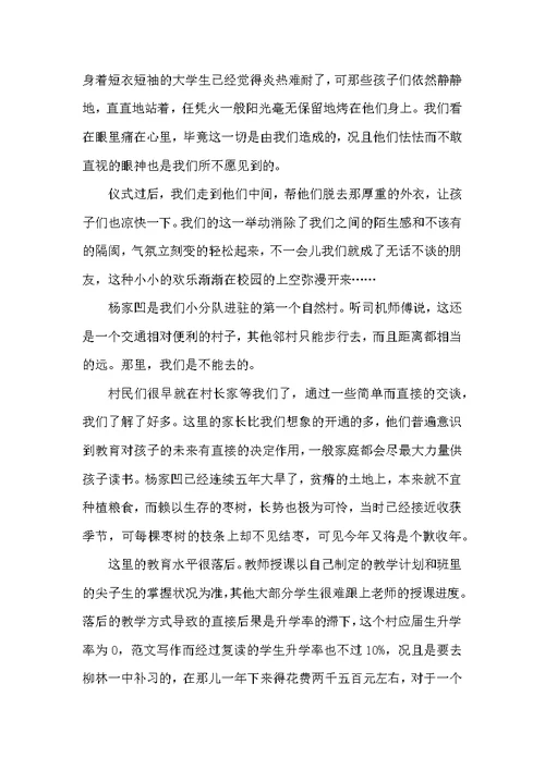 2020年大学生寒假社会实践调查报告：农村教学实践范文