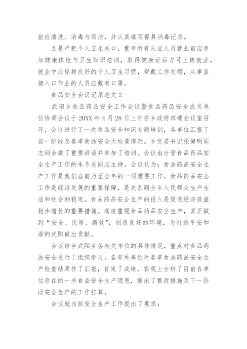 食品安全会议记录范文.docx
