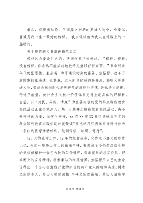 关于榜样的力量演讲稿范文.docx