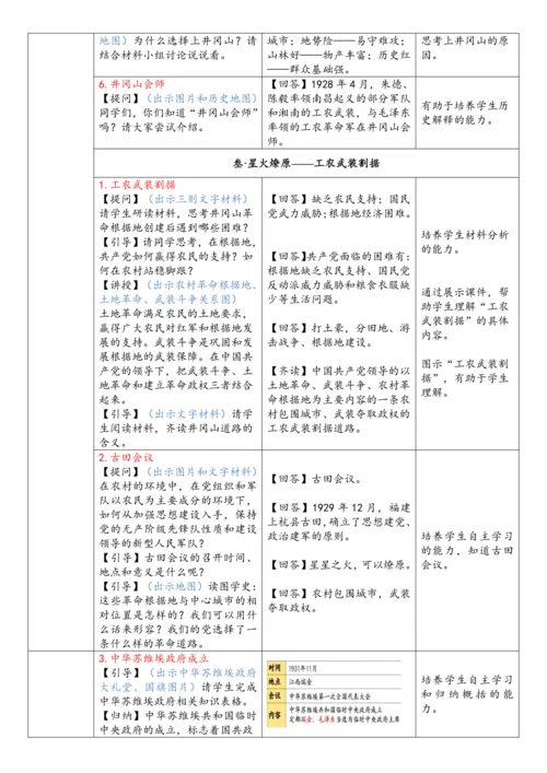 第16课 毛泽东开辟井冈山道路（教案）-【课堂无忧】新课标同步核心素养课堂