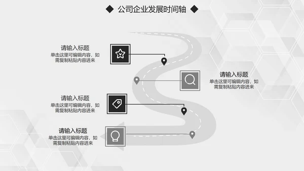 简约大气黑白公司企业发展时间轴PPT模板