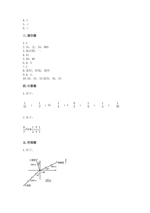 2022六年级上册数学期末考试试卷精品【考试直接用】.docx