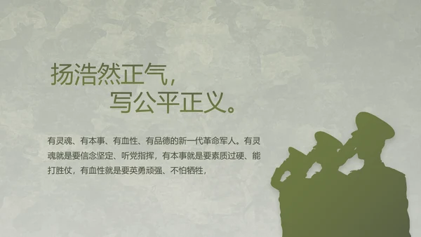 迷彩风军事国防部队士兵动态PPT