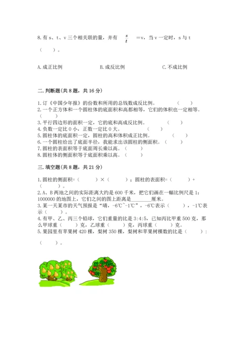 小学六年级下册数学期末卷及完整答案（精品）.docx
