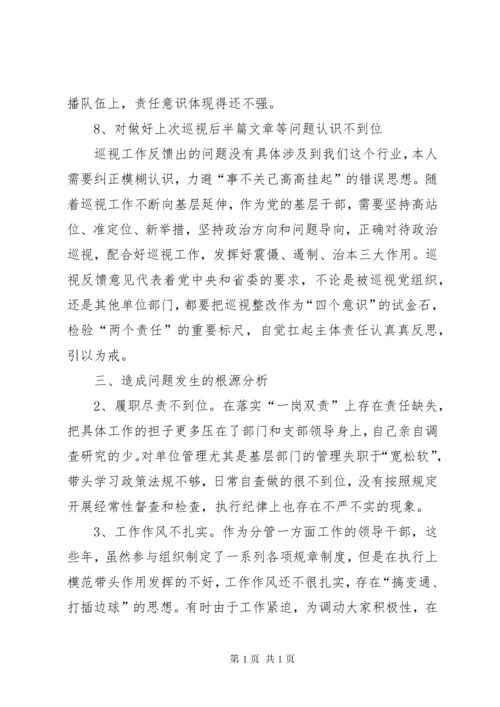 巡视整改专题民主生活会个人对照检查材料5篇.docx