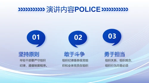 蓝色大气警察公安派出所工作总结动态PPT模板