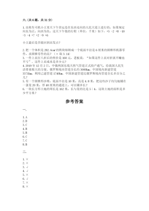 小学六年级升初中模拟试卷精品【夺分金卷】.docx