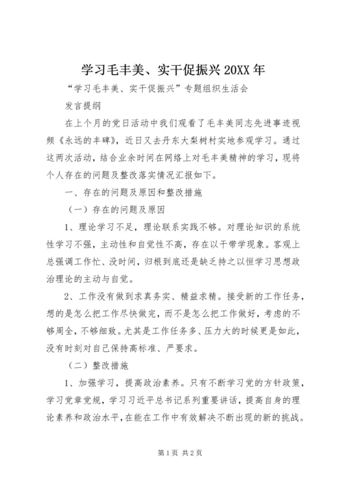 学习毛丰美、实干促振兴20XX年.docx