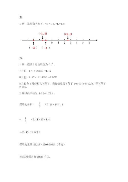 小升初数学综合模拟试卷附答案【轻巧夺冠】.docx