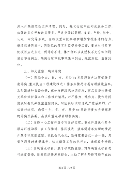 机关效能监察工作计划.docx