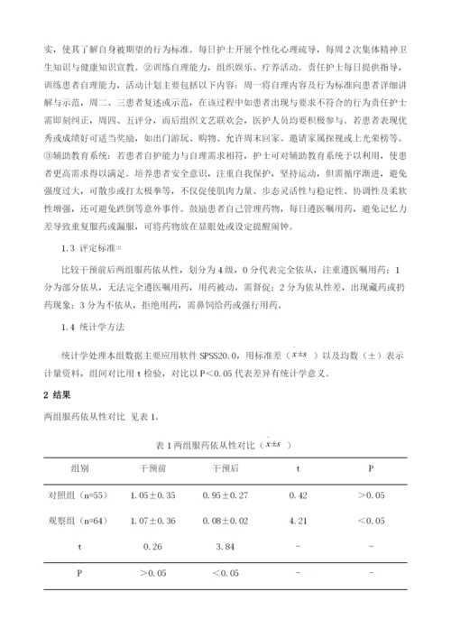 探析Orem自理模式对改善精神分裂症患者服药依从性的效果.docx