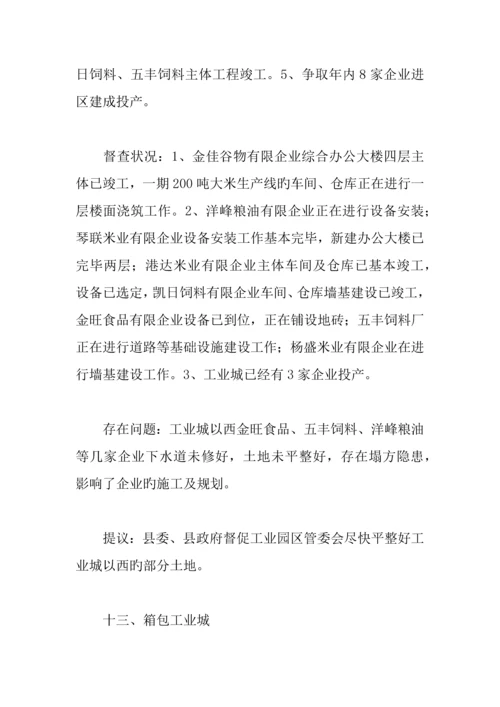 全县重点产业项目督查情况汇报.docx