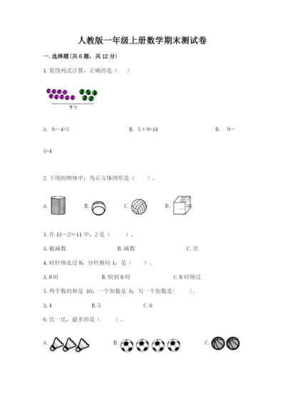 人教版一年级上册数学期末测试卷（各地真题）.docx