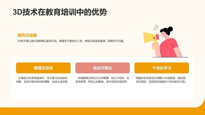 橙色3D风课题汇报展示PPT