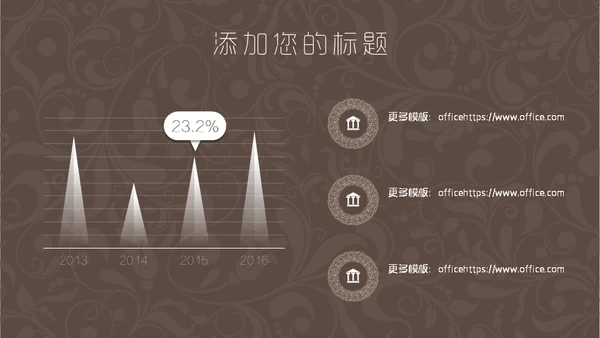 咖啡色复古花纹毕业答辩通用PPT模板