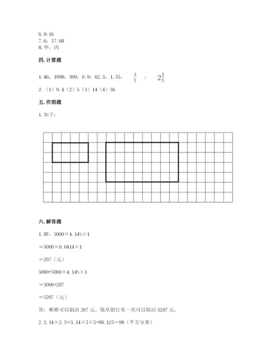 北师大版小学六年级下册数学期末综合素养测试卷（黄金题型）.docx