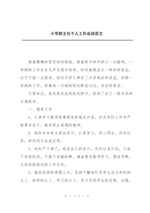 小学班主任个人工作总结范文.docx