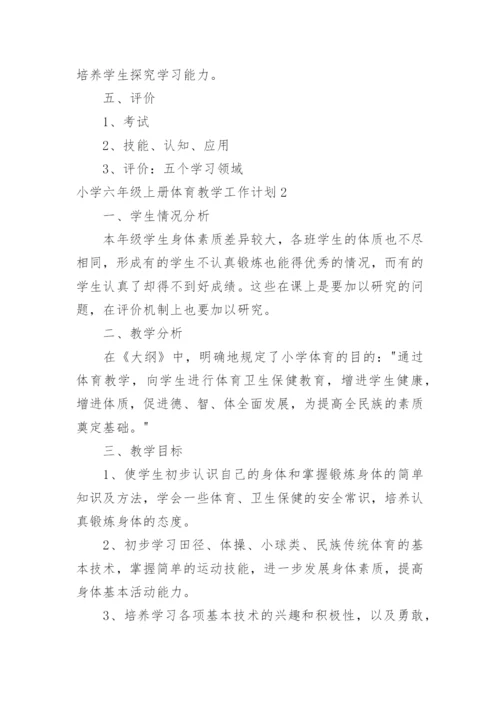小学六年级上册体育教学工作计划.docx