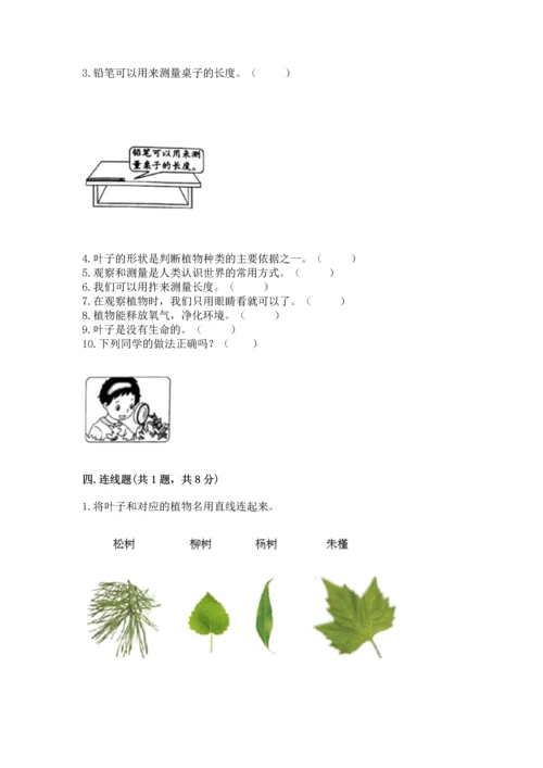 教科版小学一年级上册科学期末测试卷及答案【网校专用】.docx