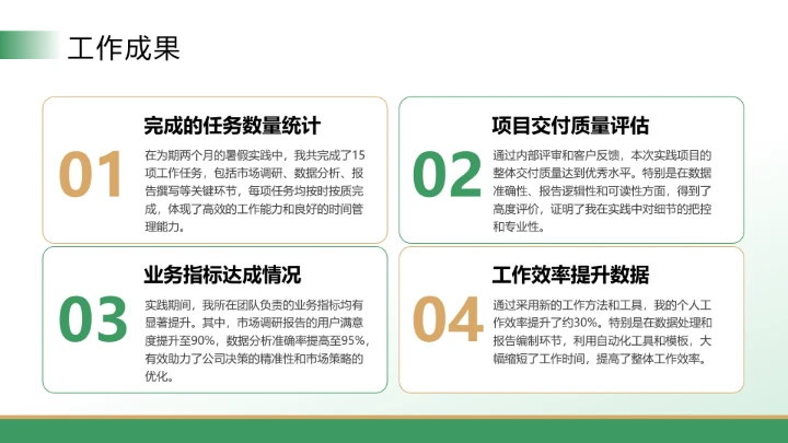 大学生暑假实践报告完整内容参考学习模版PPT
