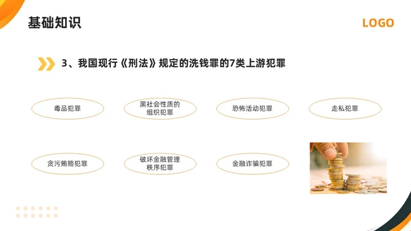 橙黄简约打击洗钱犯罪维护金融秩序反洗钱培训PPT模板宣传P金融培训