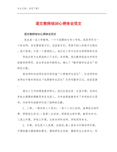 2024年语文教师培训心得体会范文范文27篇.docx